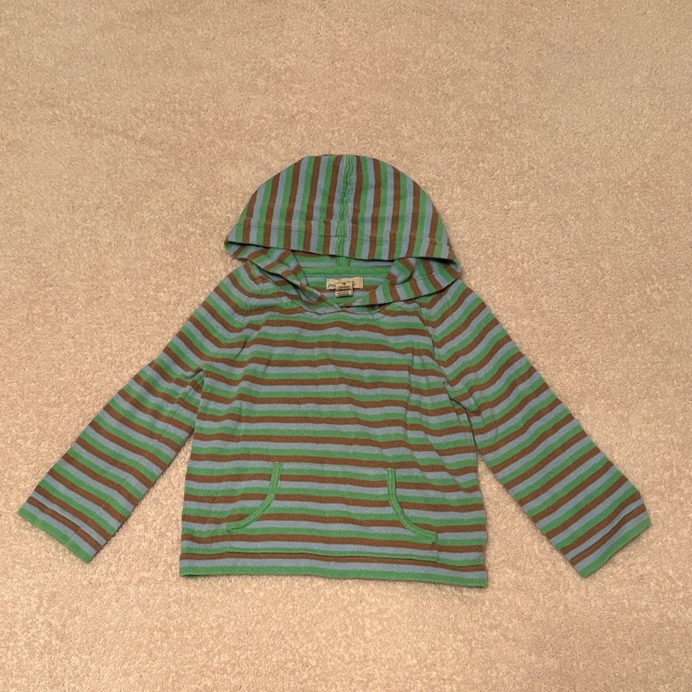Peek Green and Brown Striped Kids Hoodie